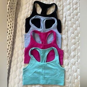 Set of Four Racerback Sports Bras Medium